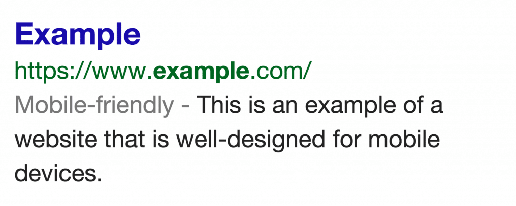 Google Mobile Friendly Snippet
