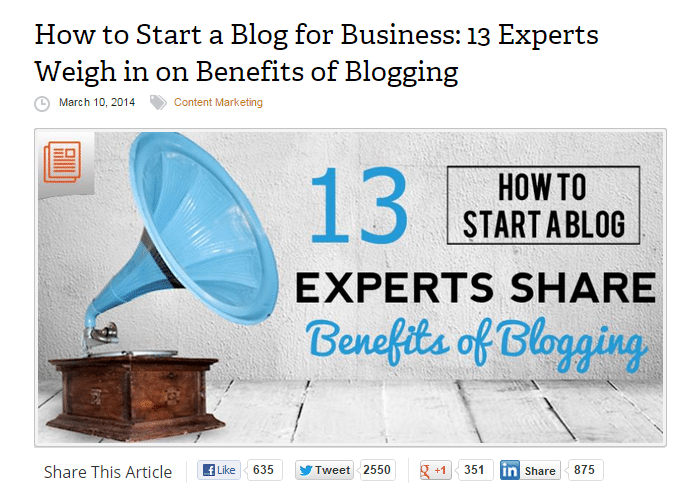 How to Start a Blog for Business 13 Experts Weigh in on its Benefits