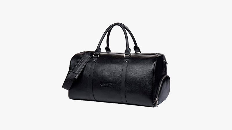 BOSTANTEN Genuine Leather Travel Weekender Overnight Duffel Bag