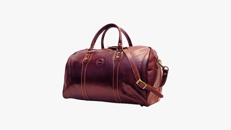 Cenzo Duffel Vecchio Brown Italian Leather Weekender