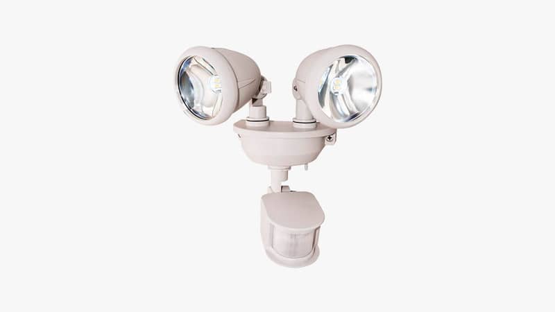 MAXSA Solar-Powered LED Dual Head Motion Activated Security Lights