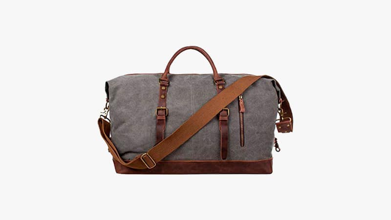 S-Zone Oversized Canvas Duffel with Leather Trim