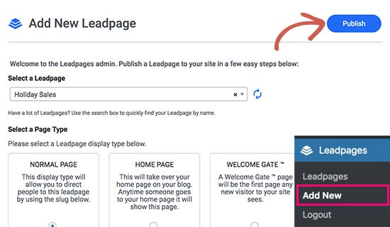 Add new LeadPage