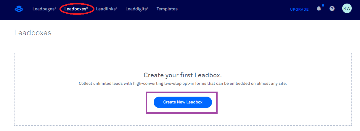 Create New Leadlink Button