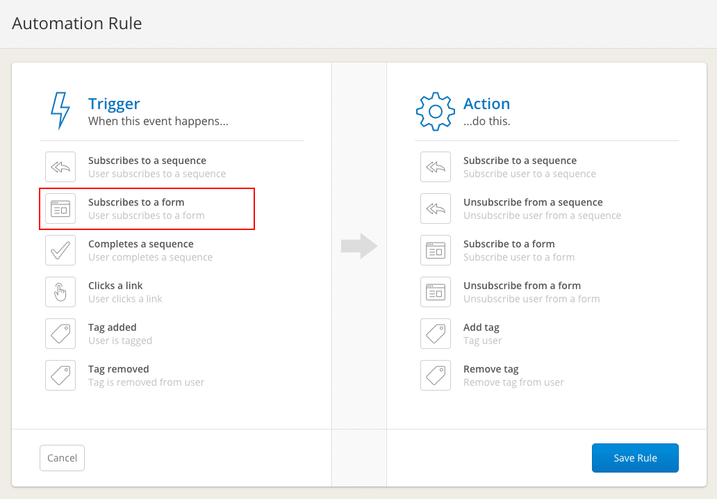 Creating an automation rule with a trigger