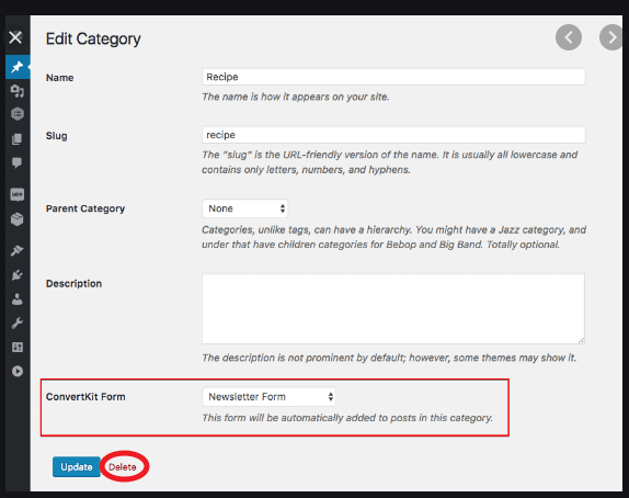 Deleting a ConvertKit Form