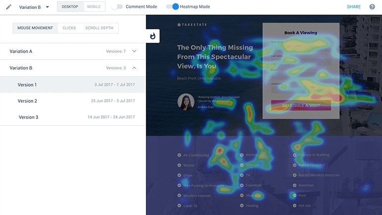 Instapage Heat Map