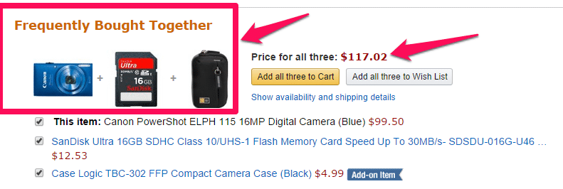 Amazon upsell example