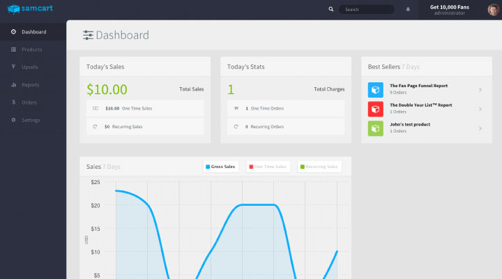 Samcart Dashboard Appereance