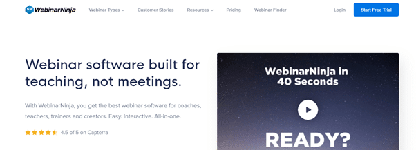 WebinarNinja Home Page