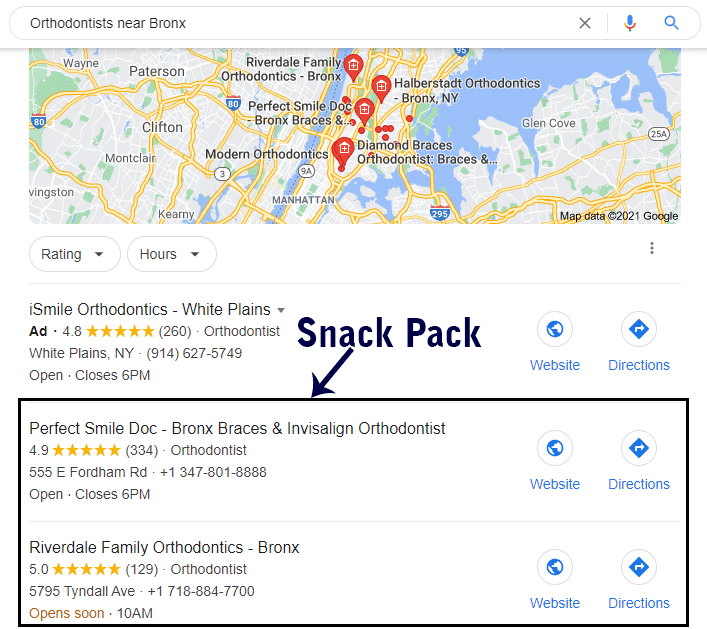 local seo snack pack