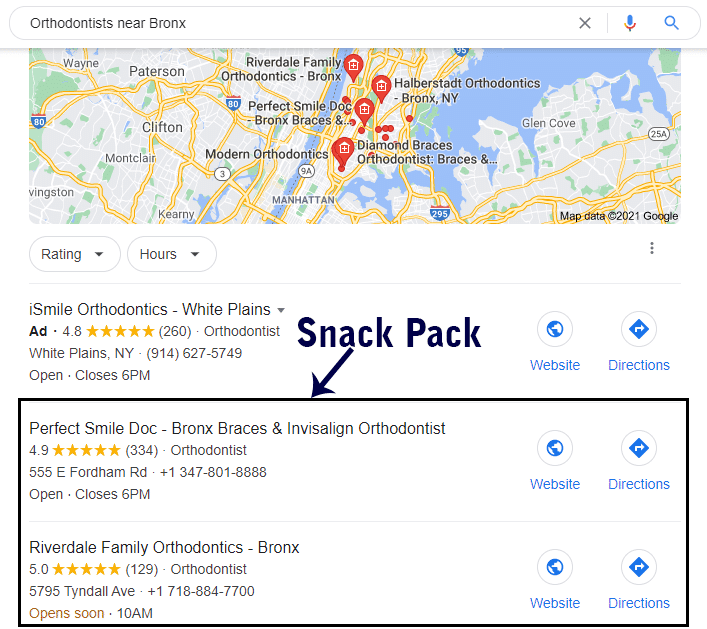 local seo competitors in snack pack