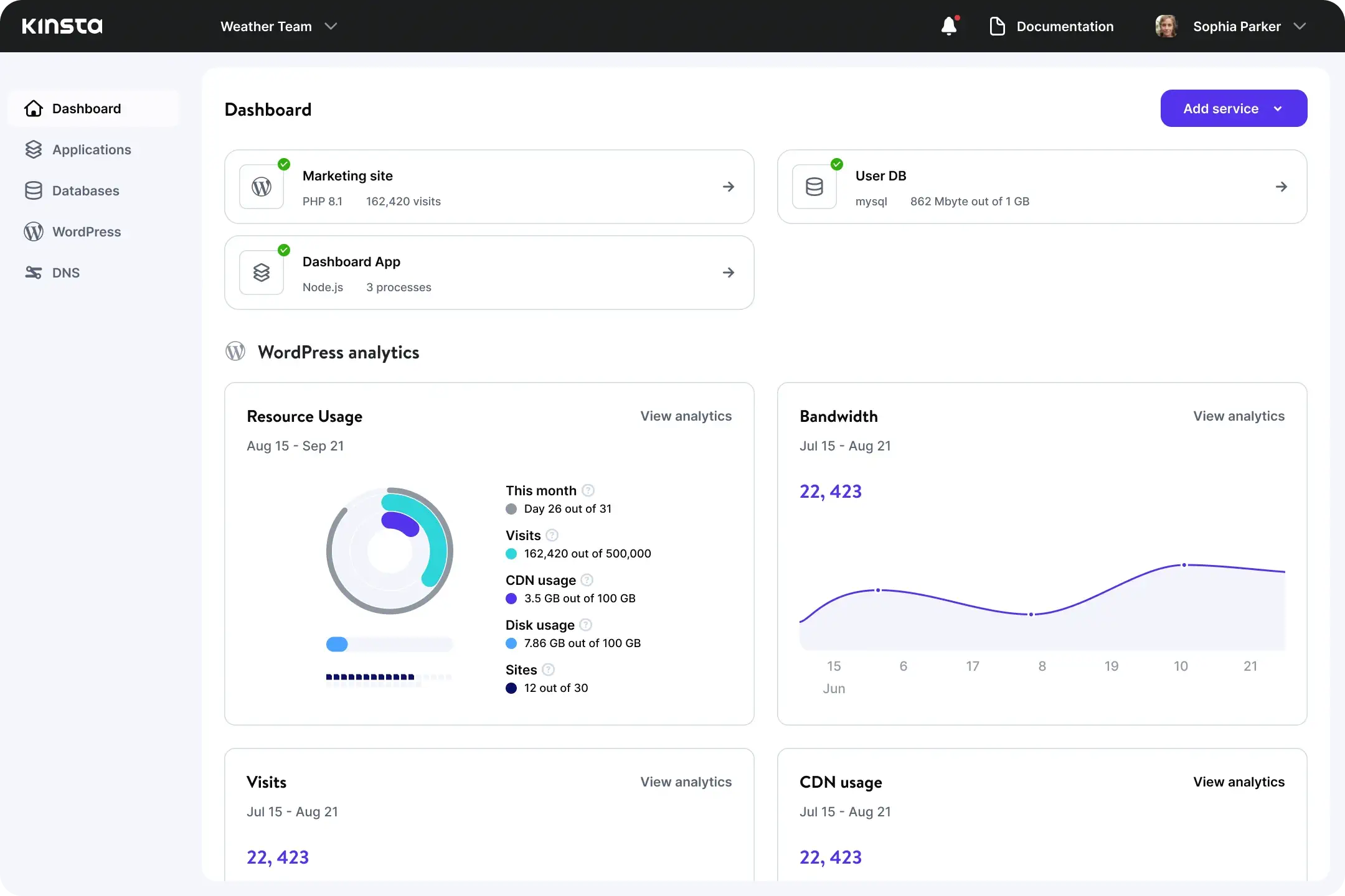 Ease of Use_MyKinsta Dashboard 