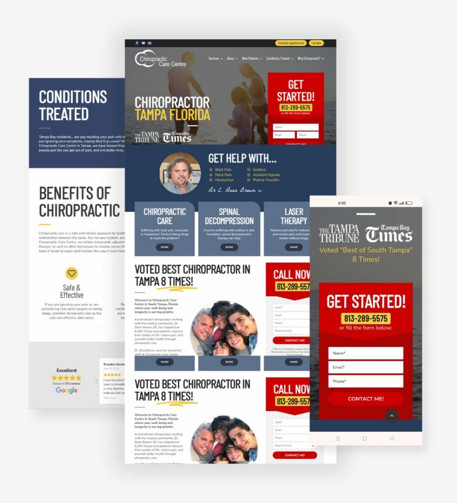 chiropractor website mockup