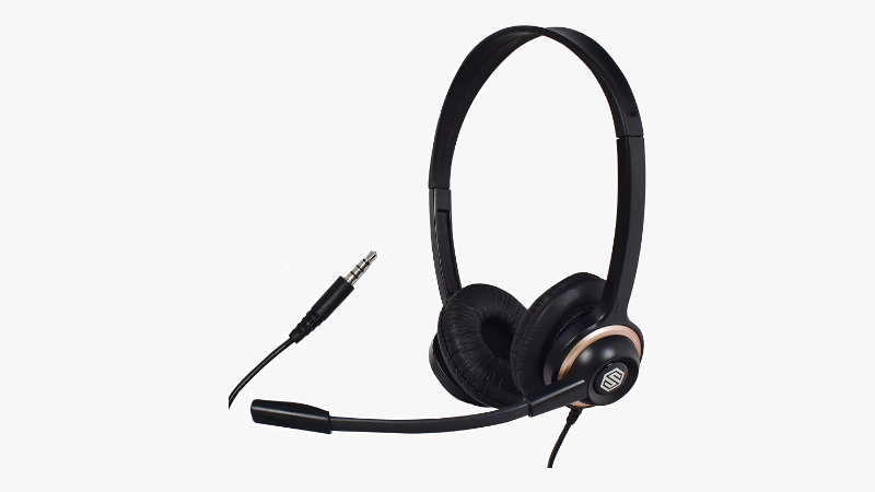 3. Sonitum Noise Canceling Computer Headset With Microphone