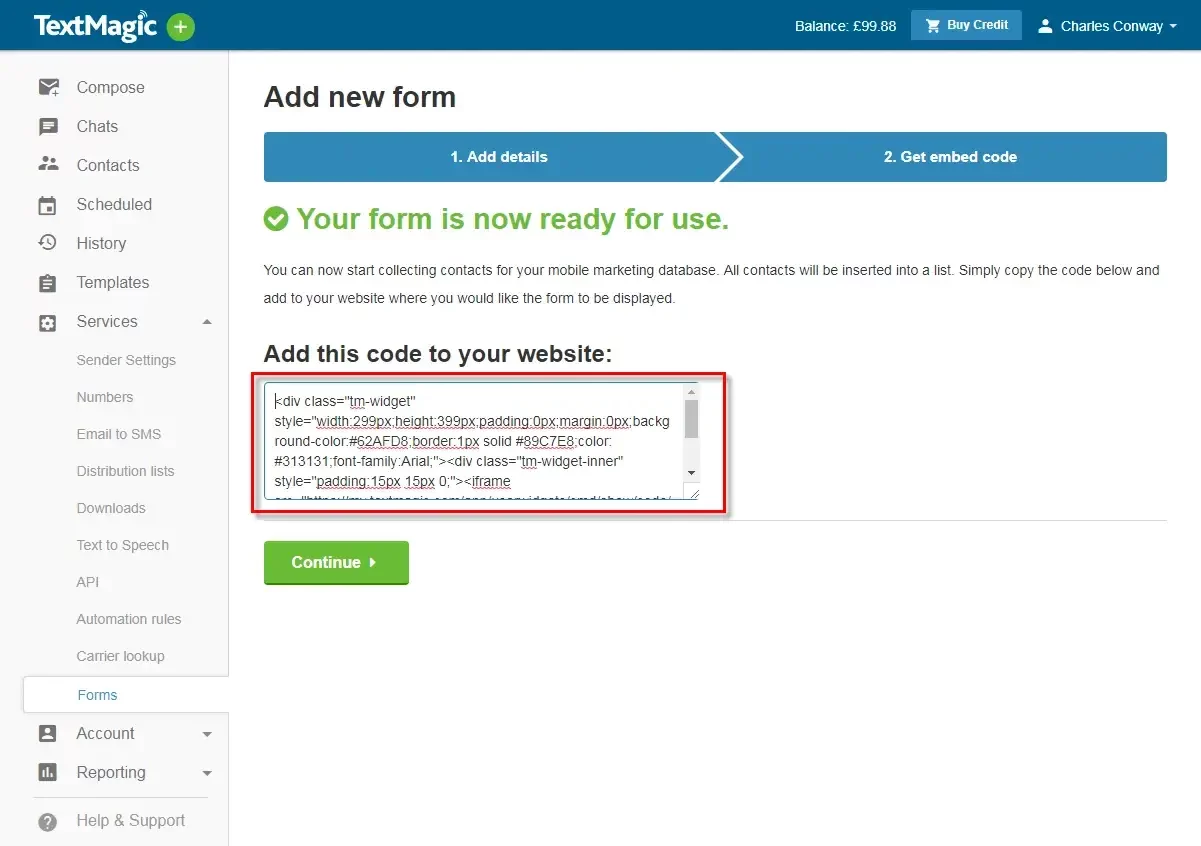 Leverage SMS Marketing to Acquire Body Sculpting Clients_3 After creating your form, simply copy the code and embed it on your web page, social media page, or landing page