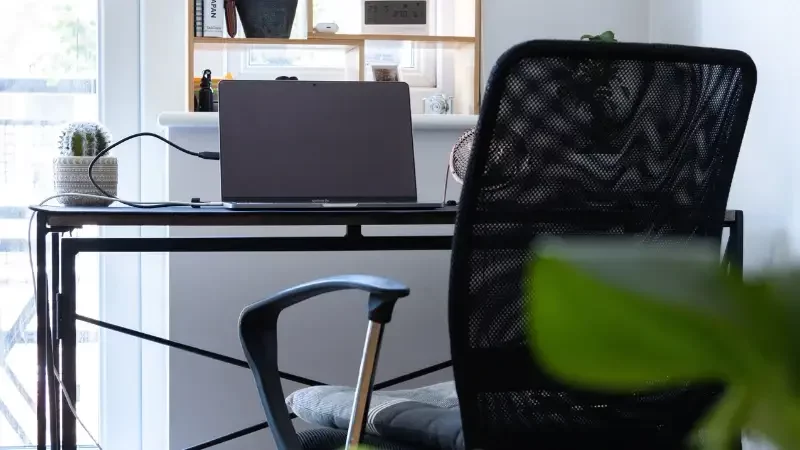 Practicality Black and gray chair beside black laptop